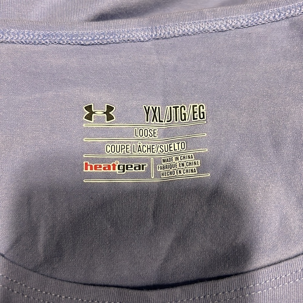 Under Armour Girls Purple Heat Gear “Dream & Believe” Front Print Tank YXL - Picture 7 of 8